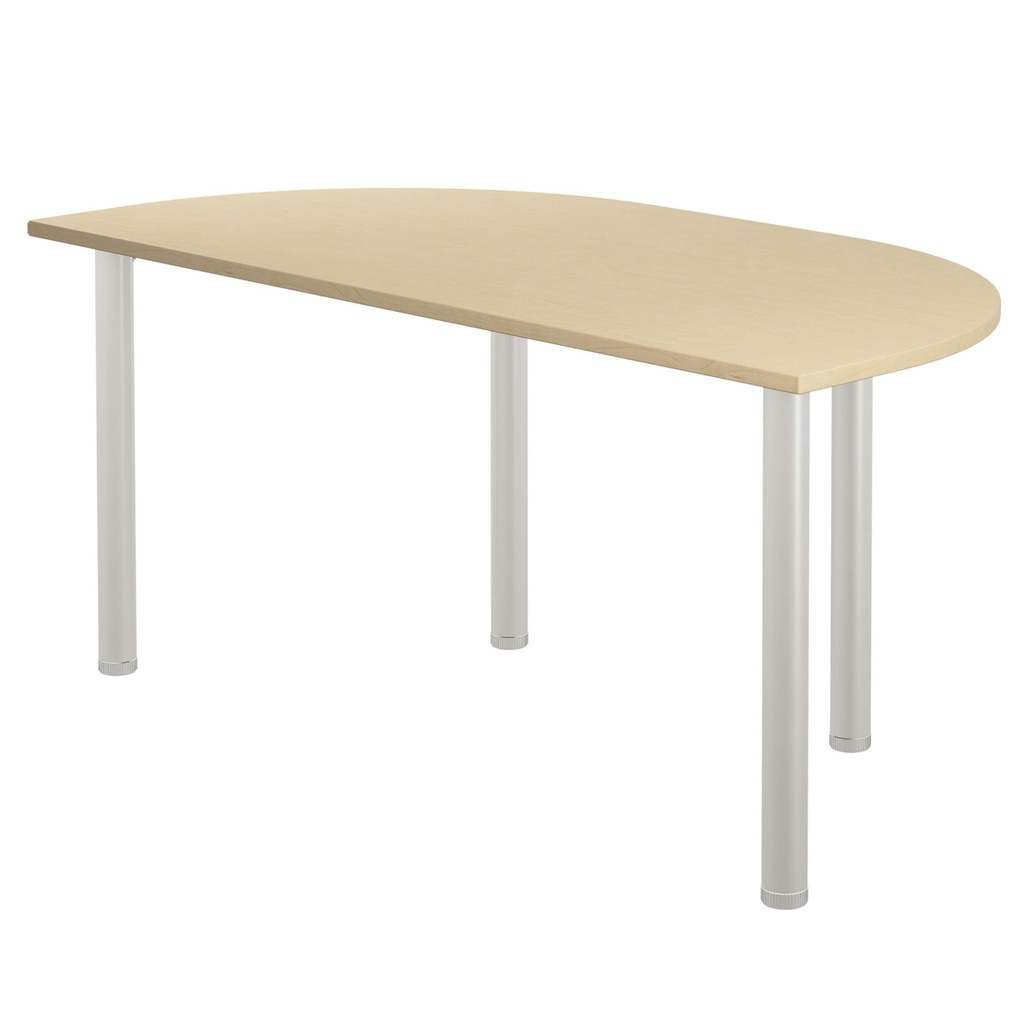 One Fraction Plus Rectangular Meeting Table with D-End (FSC) | 1600X800 | Maple/Silver | 
