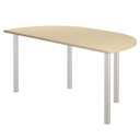 One Fraction Plus Rectangular Meeting Table with D-End (FSC) | 1600X800 | Maple/Silver | 