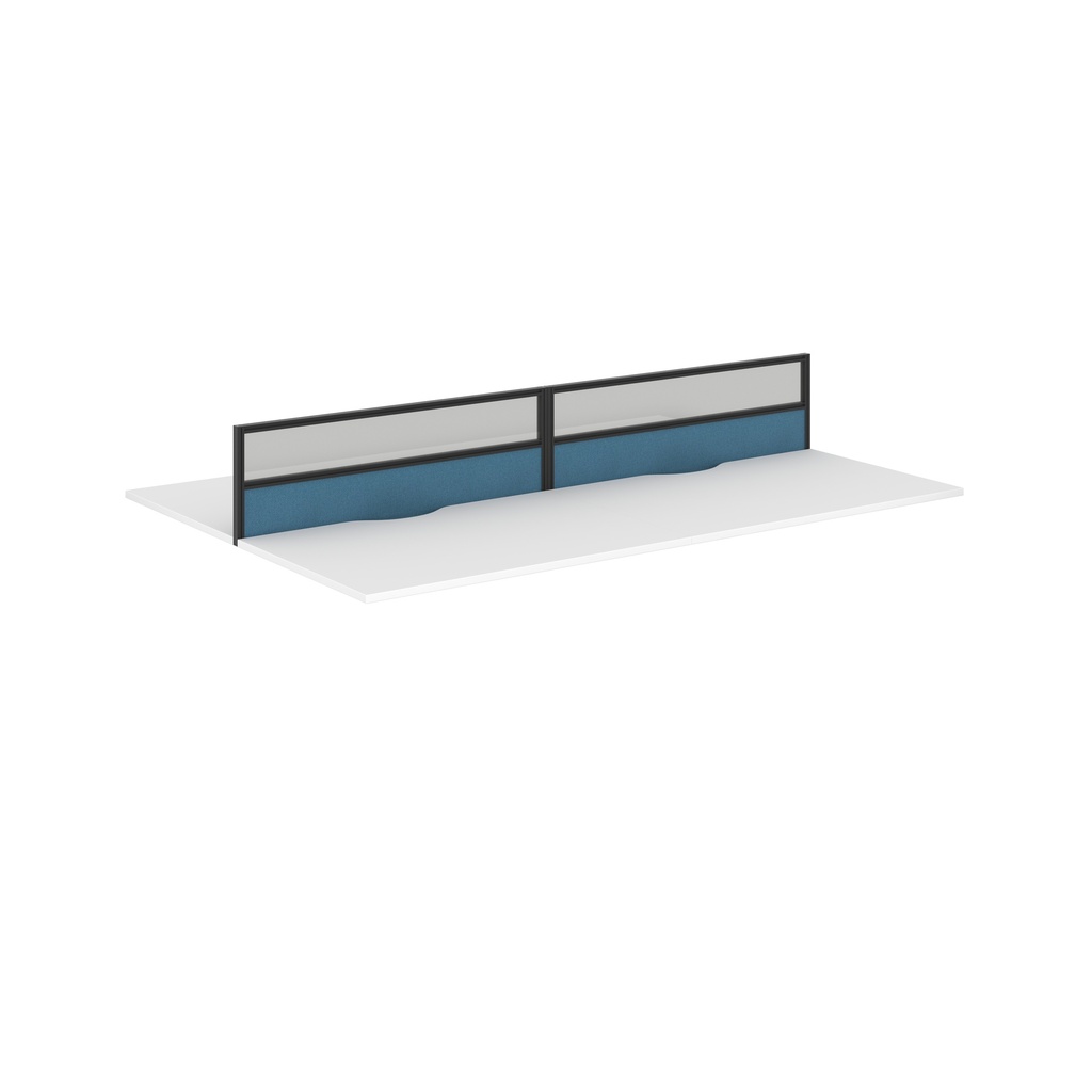 Toolrail Type 3 Half Glazed Screen Black Frame  - 1200W X 380H Band 4
