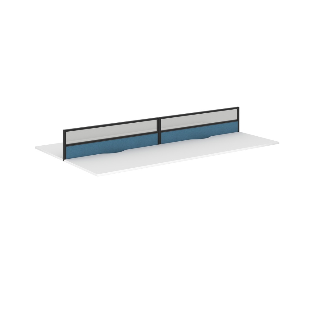 Toolrail Type 3 Half Glazed Screen Black Frame  - 1400W X 380H Band 2
