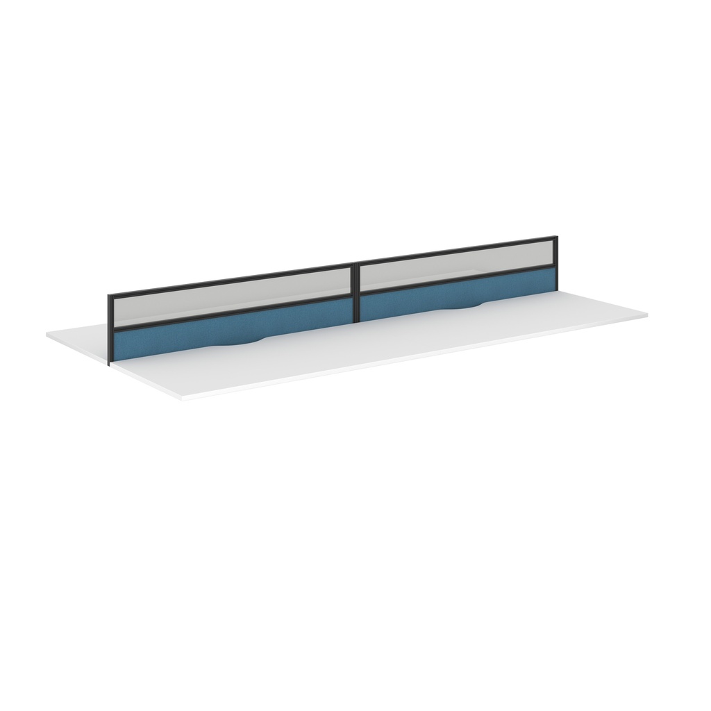 Toolrail Type 3 Half Glazed Screen Black Frame  - 1600W X 380H Band 3