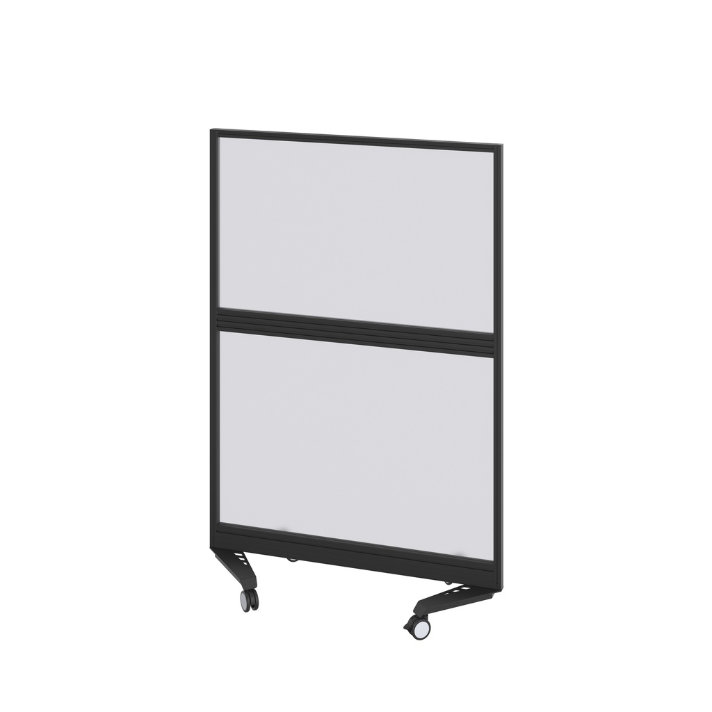 Mobile Type 4 Fully Glazed Screen Black Frame  - 1000W X 1500H Band 1
