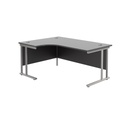 [TWU1612LHRADBKSV] Twin Upright Radial Desk (FSC) (Black, Silver, 1600mm, Left)