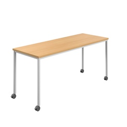 [T-MOBILE-1680WHB] Titan Mobile Rectangular Table (FSC) | 1600 X 800 | White/Ellmau Beech