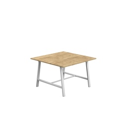 [T-LOW-M-1210WHTNNO] Titan Low Maker Rectangular Table (FSC) | 1200 X 1000 | White/Natural Nebraska Oak