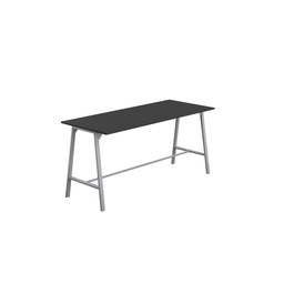[T-HIGH-M-1210SVBK] Titan High Maker Rectangular Table (FSC) | 1200 X 1000 | Silver/Black