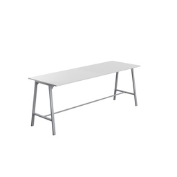 [T-HIGH-M-1510SVWHT] Titan High Maker Rectangular Table (FSC) | 1500 X 1000 | Silver/White