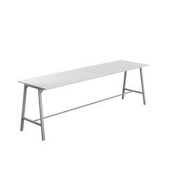 [T-HIGH-M-1810SVWHT] Titan High Maker Rectangular Table (FSC) | 1800 X 1000 | Silver/White