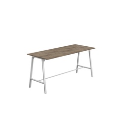[T-HIGH-M-1210WHTGNO] Titan High Maker Rectangular Table (FSC) | 1200 X 1000 | White/Grey Nebraska Oak