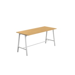 [T-HIGH-M-1210WHTSO] Titan High Maker Rectangular Table (FSC) | 1200 X 1000 | White/Sorano Oak