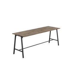 [T-HIGH-M-1510BKGNO] Titan High Maker Rectangular Table (FSC) | 1500 X 1000 | Black/Grey Nebraska Oak