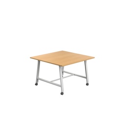 [T-LOW-MM-1210WHTB] Titan Mobile Low Maker Rectangular Table (FSC) | 1200 X 1000 | White/Ellmau Beech