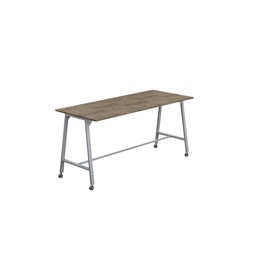 [T-HIGH-MM-1210SVGNO] Titan Mobile High Maker Rectangular Table (FSC) | 1200 X 1000 | Silver/Grey Nebraska Oak