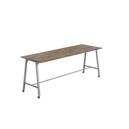 [T-HIGH-MM-1510SVGNO] Titan Mobile High Maker Rectangular Table (FSC) | 1500 X 1000 | Silver/Grey Nebraska Oak