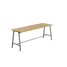 [T-HIGH-MM-1510ANTNNO] Titan Mobile High Maker Rectangular Table (FSC) | 1500 X 1000 | Anthracite/Natural Nebraska Oak