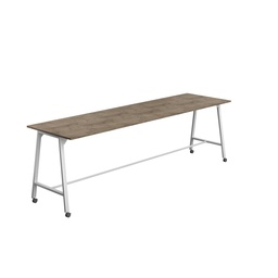 [T-HIGH-MM-1810WHTGNO] Titan Mobile High Maker Rectangular Table (FSC) | 1800 X 1000 | White/Grey Nebraska Oak