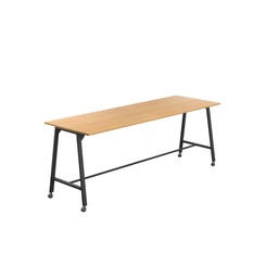 [T-HIGH-MM-1510BKB] Titan Mobile High Maker Rectangular Table (FSC) | 1500 X 1000 | Black/Ellmau Beech