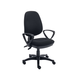 [CH0001BK+AC0001FA] Versi 2 Lever Operator Chair with Fixed Arms