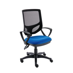 [CH0002RB+AC0001FA] 2 Lever Versi Mesh Operator Chair Royal Blue Boxed + Fixed Arms