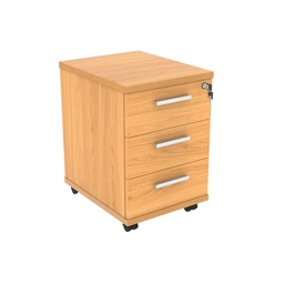 [COREUDM3BCH] Mobile Under Desk Office Storage Unit (FSC) | 3 Drawers | Norwegian Beech