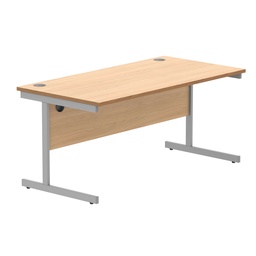[CORE1680SUBCHSV] Office Rectangular Desk With Steel Single Upright Cantilever Frame (Fsc) | 1600X800 | Norwegian Beech/Silver