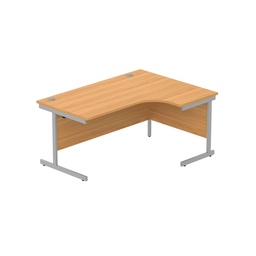 [CORE1612RHSUBCHSV] Office Right Hand Corner Desk With Steel Single Upright Cantilever Frame (Fsc) | 1600X1200 | Norwegian Beech/Silver