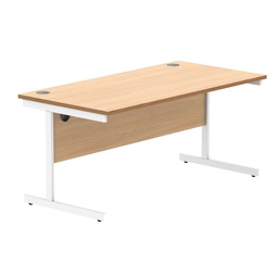 [CORE1680SUBCHWH] Office Rectangular Desk With Steel Single Upright Cantilever Frame (Fsc) | 1600X800 | Norwegian Beech/White