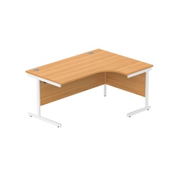 [CORE1612RHSUBCHWH] Office Right Hand Corner Desk With Steel Single Upright Cantilever Frame (Fsc) | 1600X1200 | Norwegian Beech/White