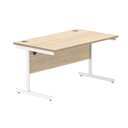 [CORE1680SUOKWH] Office Rectangular Desk With Steel Single Upright Cantilever Frame (Fsc) | 1600X800 | Canadian Oak/White