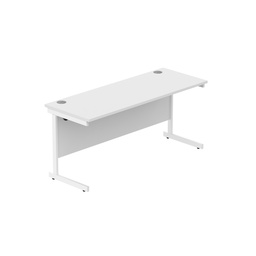 [CORE1660SUWHTWH] Office Rectangular Desk With Steel Single Upright Cantilever Frame (Fsc) | 1600X600 | Arctic White/White