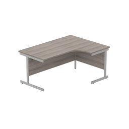 [CORE1612RHSUGOAKSV] Office Right Hand Corner Desk With Steel Single Upright Cantilever Frame (Fsc) | 1600X1200 | Alaskan Grey Oak/Silver