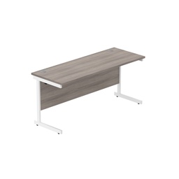 [CORE1660SUGOAKWH] Office Rectangular Desk With Steel Single Upright Cantilever Frame (Fsc) | 1600X600 | Alaskan Grey Oak/White