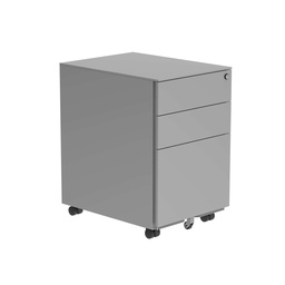 [COREUSMP3SV] Steel Mobile Under Desk Office Storage Unit | 3 Drawers | Silver