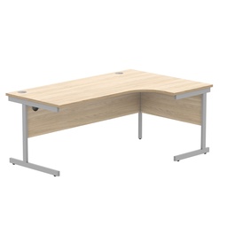 [CORE1812RHSUOKSV] Office Right Hand Corner Desk With Steel Single Upright Cantilever Frame (Fsc) | 1800X1200 | Oak/Silver