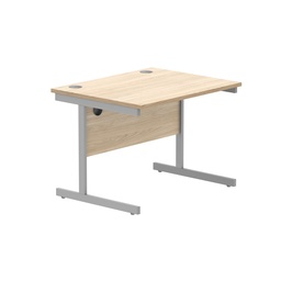 [CORE8080SUOKSV] Office Rectangular Desk With Steel Single Upright Cantilever Frame (Fsc) | 800X800 | Canadian Oak/Silver