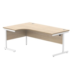 [CORE1812LHSUOKWH] Office Left Hand Corner Desk With Steel Single Upright Cantilever Frame (Fsc) | 1800X1200 | Canadian Oak/White