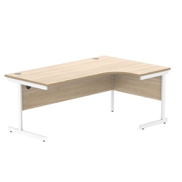 [CORE1812RHSUOKWH] Office Right Hand Corner Desk With Steel Single Upright Cantilever Frame (Fsc) | 1800X1200 | Oak/White