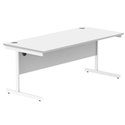 [CORE1880SUWHTWH] Office Rectangular Desk With Steel Single Upright Cantilever Frame (Fsc) | 1800X800 | Arctic White/White