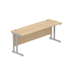 [CORE1860DUOKSV] Office Rectangular Desk With Steel Double Upright Cantilever Frame (Fsc) | 1800X600 | Canadian Oak/Silver