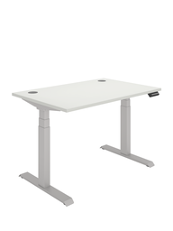 [COREDM1280CPWHTSV] Office Rectangular Dual Motor Sit Stand Desk  (FSC) | 1200X800 | White/Silver