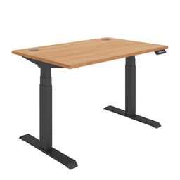 [COREDM1280CPBCHBK] Office Rectangular Dual Motor Sit Stand Desk  (FSC) | 1200X800 | Beech/Black