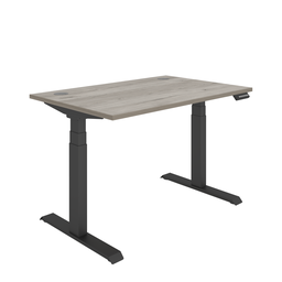 [COREDM1280CPGOAKBK] Office Rectangular Dual Motor Sit Stand Desk  (FSC) | 1200X800 | Grey Oak/Black
