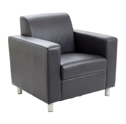 [OF0300BK] Iceberg Leather Faced Armchair