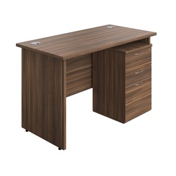 [PAN1260BUNHMDW] Panel Rectangular Desk + 3 Drawer High Mobile Pedestal Bundle (FSC) | 1200X600 | Dark Walnut/Dark Walnut | 