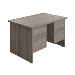 [PAN1280BUNF5GO] Panel Rectangular Desk + 2 & 3 Drawer Fixed Pedestal Bundle (FSC) | 1200X800 | Grey Oak/Grey Oak | 