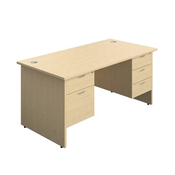 [PAN1680BUNF5MA] Panel Rectangular Desk + 2 & 3 Drawer Fixed Pedestal Bundle (FSC) | 1600X800 | Maple/Maple | 