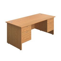 [PAN1880BUNF4NO] Panel Rectangular Desk + 2 X 2 Drawer Fixed Pedestal Bundle (FSC) | 1800X800 | Nova Oak/Nova Oak | 