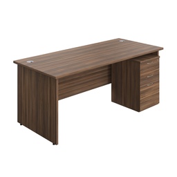 [PAN1880BUNHMDW] Panel Rectangular Desk + 3 Drawer High Mobile Pedestal Bundle (FSC) | 1800X800 | Dark Walnut/Dark Walnut | 