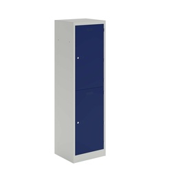 [PLHS3350452-AV7AY7] Lower Height Locker - 1330Mm H X 500Mm W X 450Mm D 2 Door Single Locker Column- Light Grey/Oxford Blue