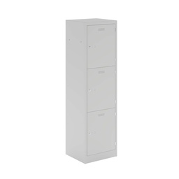 [PLHS3350453-AV7AV7] Lower Height Locker - 1330Mm H X 500Mm W X 450Mm D 3 Door Single Locker Column- Light Grey